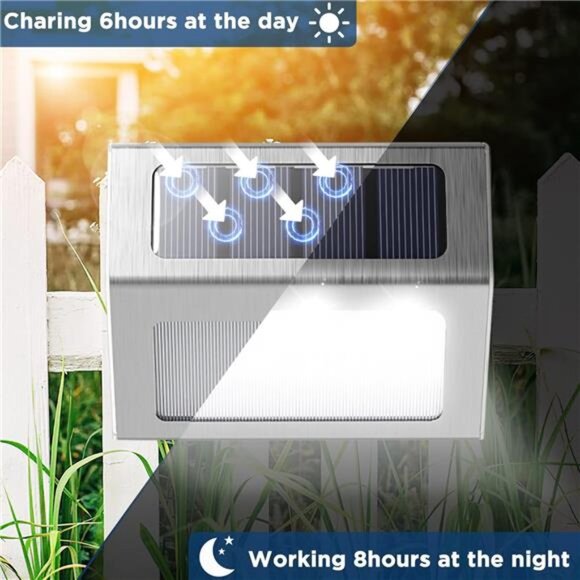 Solar Lights 12 Pack Solar Deck Lights Outdoor, Waterproof Fence Solar Lights - Picture 2 of 7